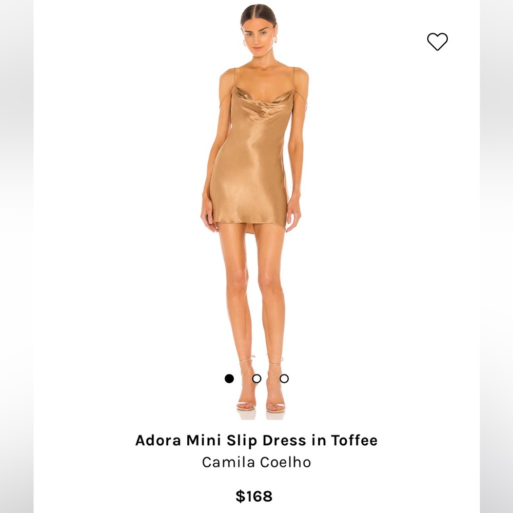 Gold Adora Mini Slip Dress from Revolve
